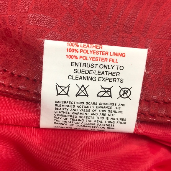 Vintage Pierce Arrow Red Leather Jacket 80s Glam - Picture 6 of 6